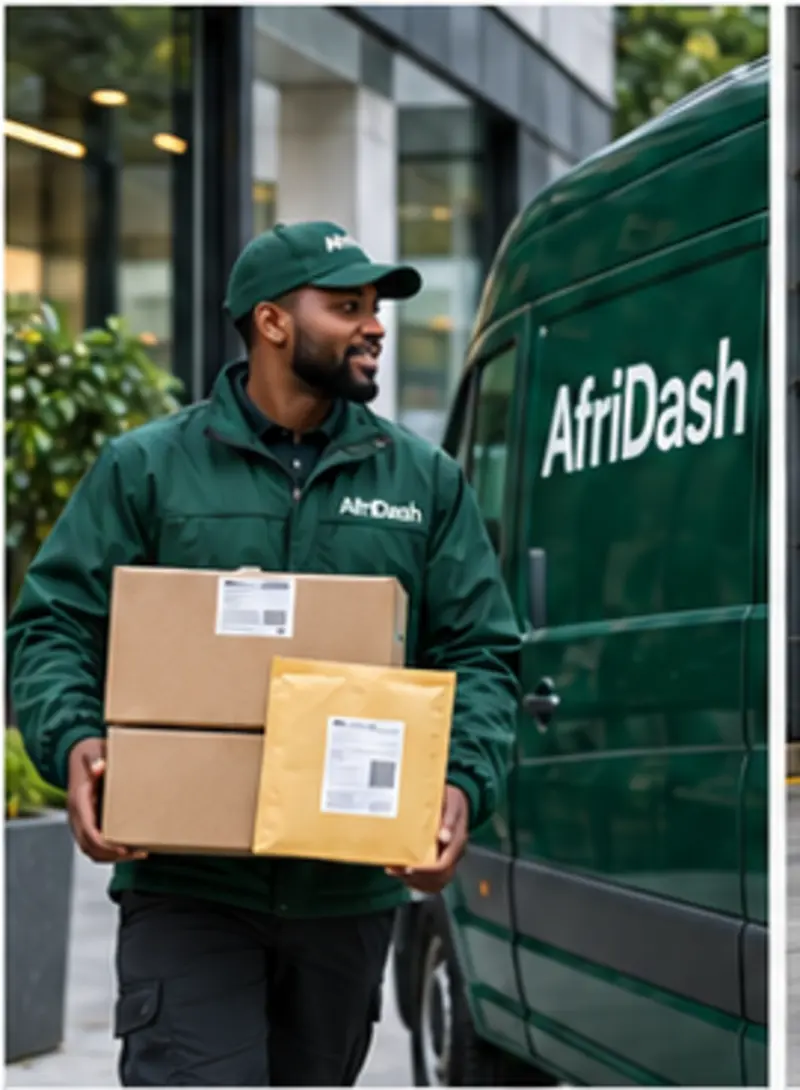 AfriDash driver carrying parcels